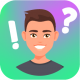 Junge Icon mit Fragezeichen und Ausrufezeichen